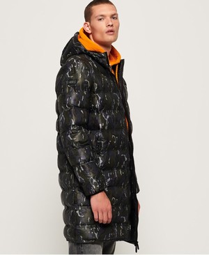 Superdry Echo Quilt Longline Puffer Férfi Kabát Zöld/Camo | KRTNF9046